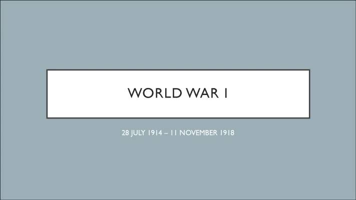 World War 1 Presentation with Guided Notes and Free Download