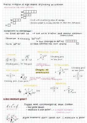 Cool Chemistry: Orbitals, Shapes of Molecules, and Polarity for A Level