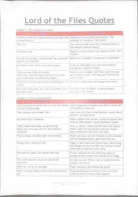 Lord of the Flies Chapter 1-2 Key Quotes Analysis with Page Numbers