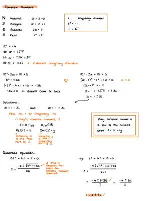 Cool Complex Numbers and Quadratics Notes PDF: Easy A Level Fun