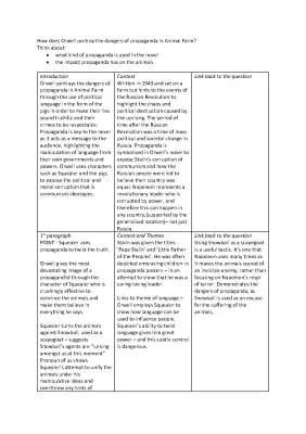 Examples of Propaganda in Animal Farm - Essay Plan & Quotes