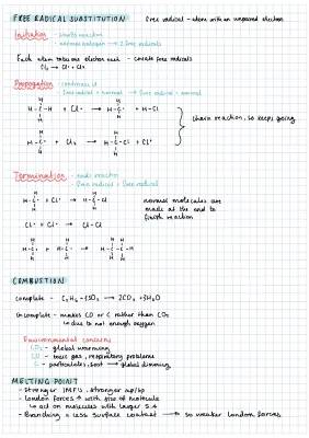 Alkane Free Radical Substitution 