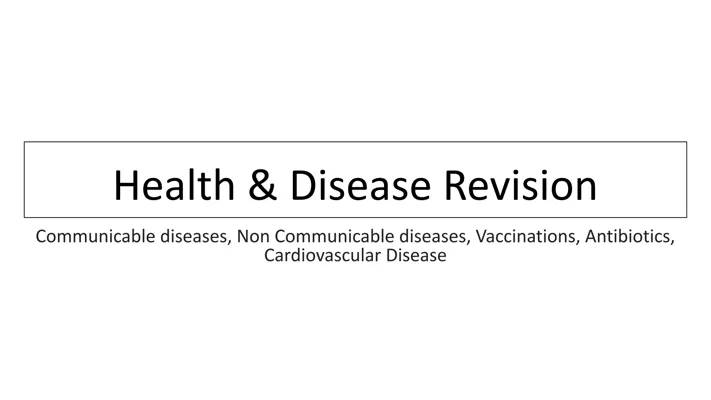 Edexcel GCSE Health and Disease Revision Notes PDF for Kids