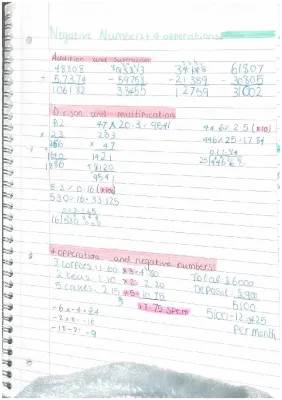 Free Maths Revision Guide: Negative Numbers & Fractions Worksheets PDF