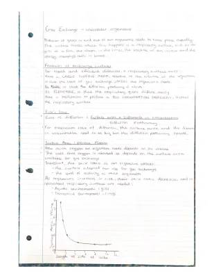 Gas exchange revision notes for EDUQAS A level biology