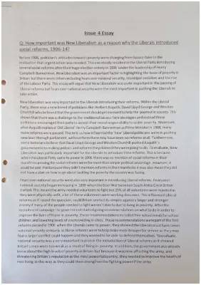 Liberal Reforms 1906 to 1914 Essay & Plan - Were They Successful?