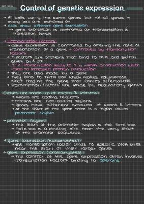 Control of Genetic Expression: Transcription Levels, Lac Operon, and More