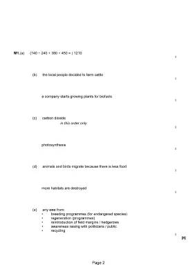 Photosynthesis and Deforestation: Exam Questions and Answers PDF for GCSE