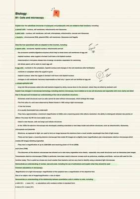 Awesome Edexcel GCSE Biology Paper 1 Notes with Diagrams!