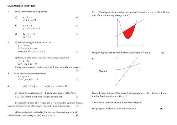 Fun Practice with Simultaneous Equations for Edexcel A Level - Easy Steps and Answers!