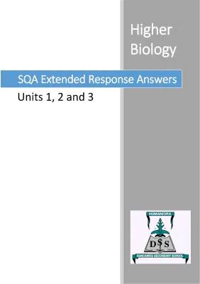 SQA Higher Biology Answers: Units 1-3, Past Papers, and Gene Regulation Tips