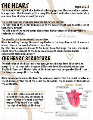 GCSE Biology Study Notes: The Heart and Circulatory System