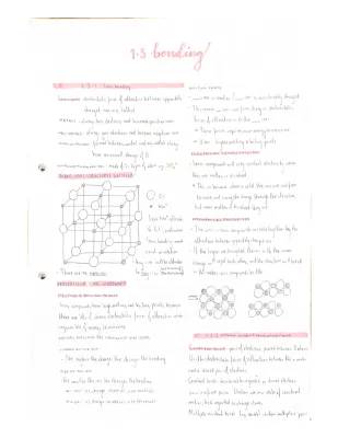 AQA A Level Chemistry: Bonding Questions, Notes & Answers (Section 1.3)