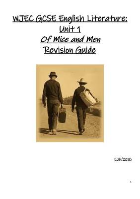 WJEC GCSE English Language and Literature Guide: Of Mice and Men Edition