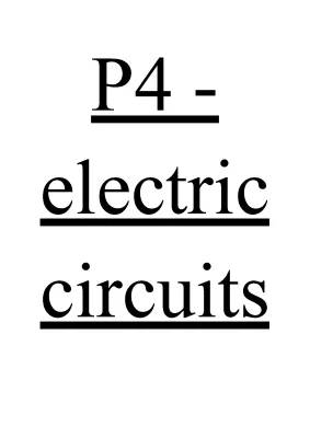 AQA GCSE P4 Electric Circuits & Static Electricity Notes PDF