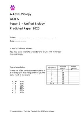 A-Level Biology OCR A Paper 3: 2023 Predictions & Fun Facts About Haemoglobin!