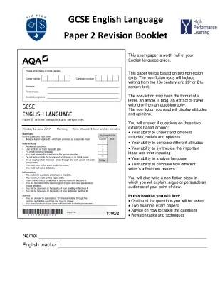 Ultimate Guide to GCSE English Language Paper 2: Tips, Examples, and Past Papers