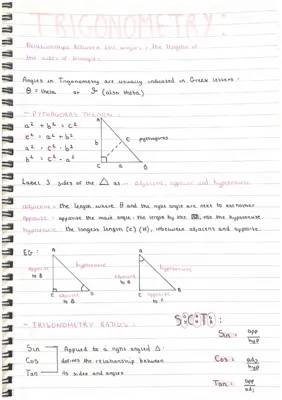 Easy Trigonometry and Pythagoras Revision PDFs