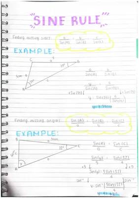 Sine Rule Worksheet: Find Missing Sides and Angles in Non Right-Angled Triangles