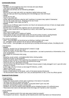 B3 Infection and Response GCSE Notes PDF AQA - Easy Study Guide