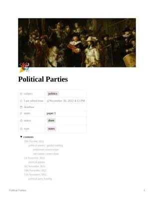 A Level Politics Notes & Fun Quiz: Political Parties, Conservatism & UK Systems