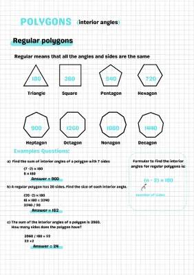 Interior and Exterior Angles in Polygons - GCSE OCR Math Worksheet and Answers