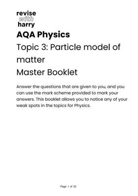 AQA Physics Particle Model Past Paper Questions & Answers PDF