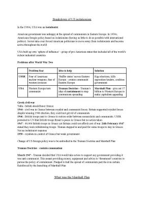 Marshall Plan and Truman Doctrine: Stopping Communism and Ending American Isolationism