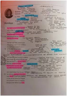 Kamikaze Poem GCSE Analysis PDF and Line by Line Breakdown