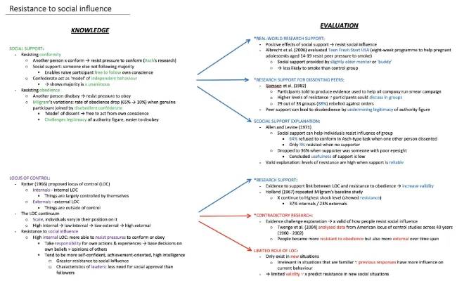 Resistance to Social Influence Examples for A Level Psychology