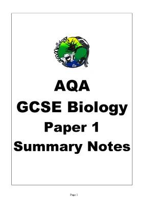 Free GCSE Biology Paper 1 Revision Notes PDF and Topics for AQA