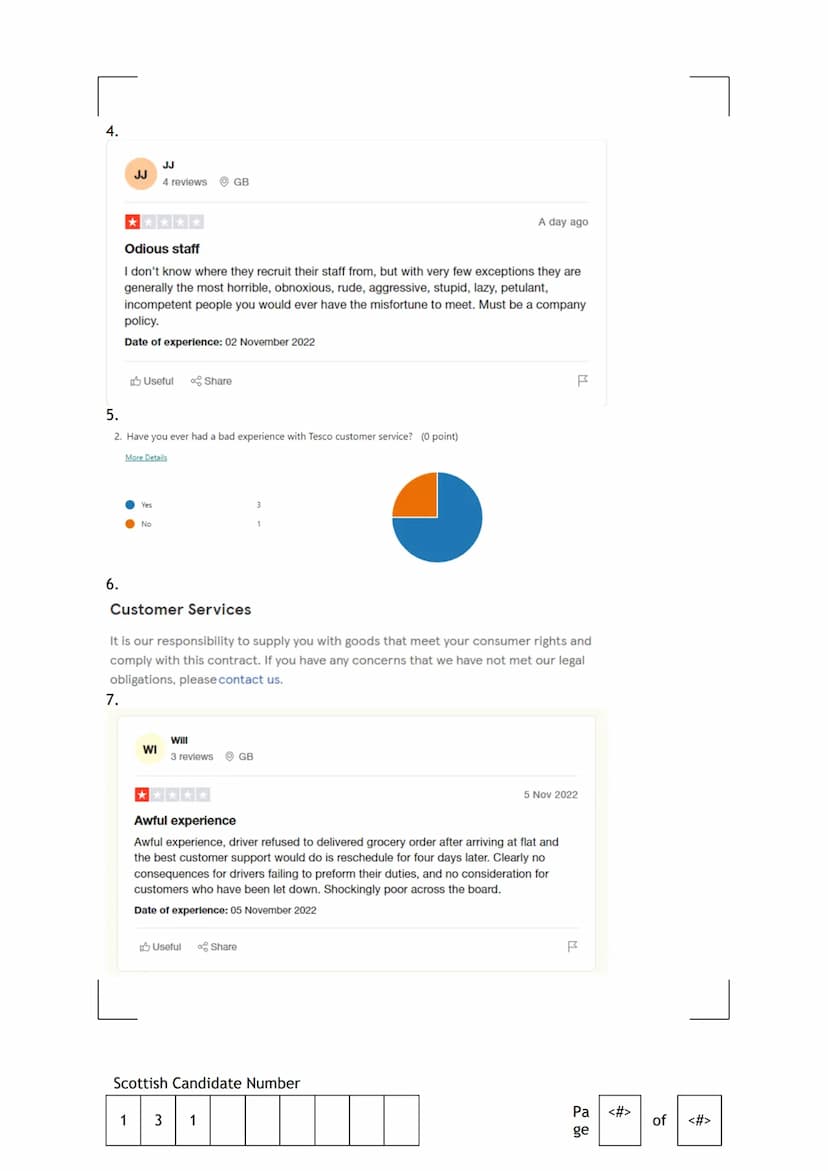 TESCO
The purpose of this report is to investigate the customer service of Tesco.
Background Information
I am investigating the customer ser