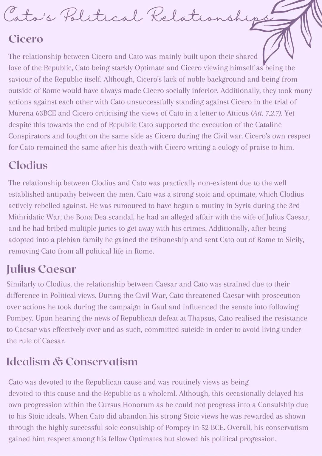 Cata
and the
Optimates Influence of Stoicism
Values of Stoicism
Stoics believe in the attainment of virtue, which is divided into four diffe
