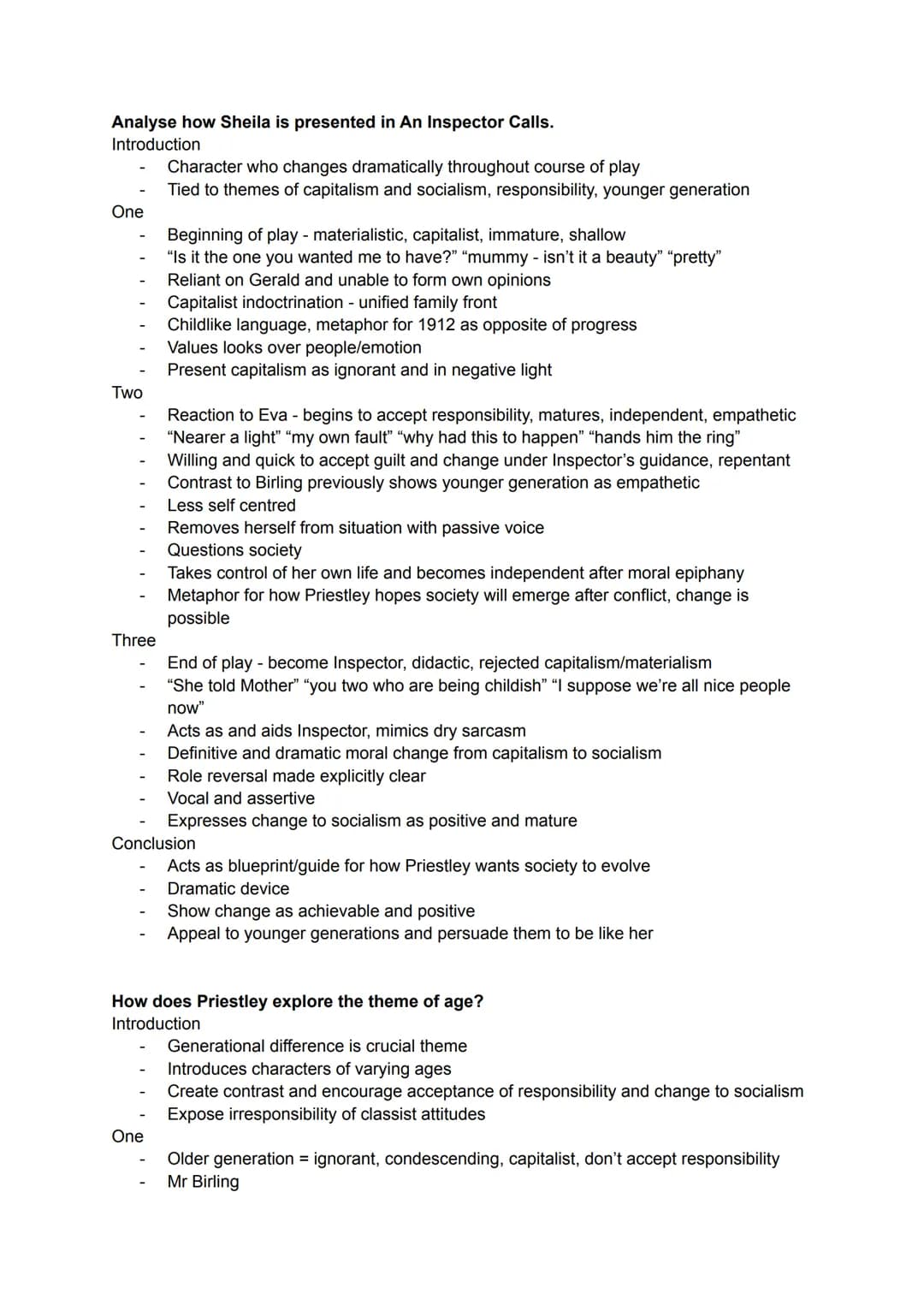 AIC Essay Plans
How does Priestley present the theme of responsibility?
Introduction
One
Two
Three
Concept of responsibility is a central th