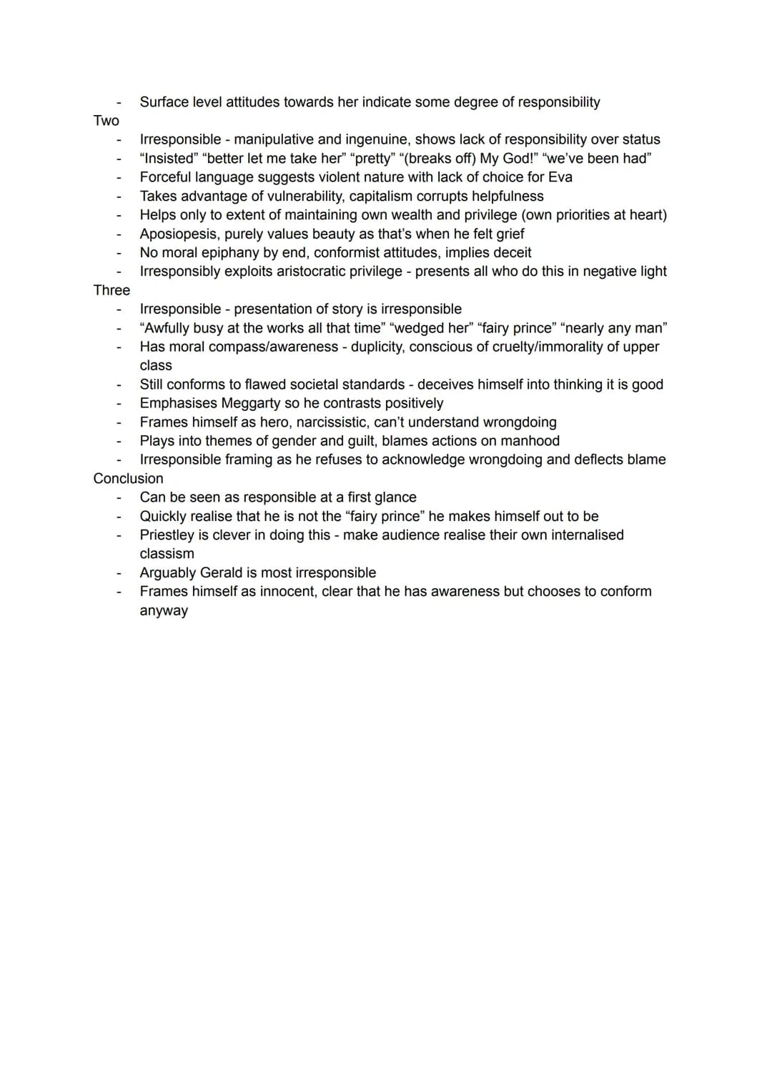 AIC Essay Plans
How does Priestley present the theme of responsibility?
Introduction
One
Two
Three
Concept of responsibility is a central th