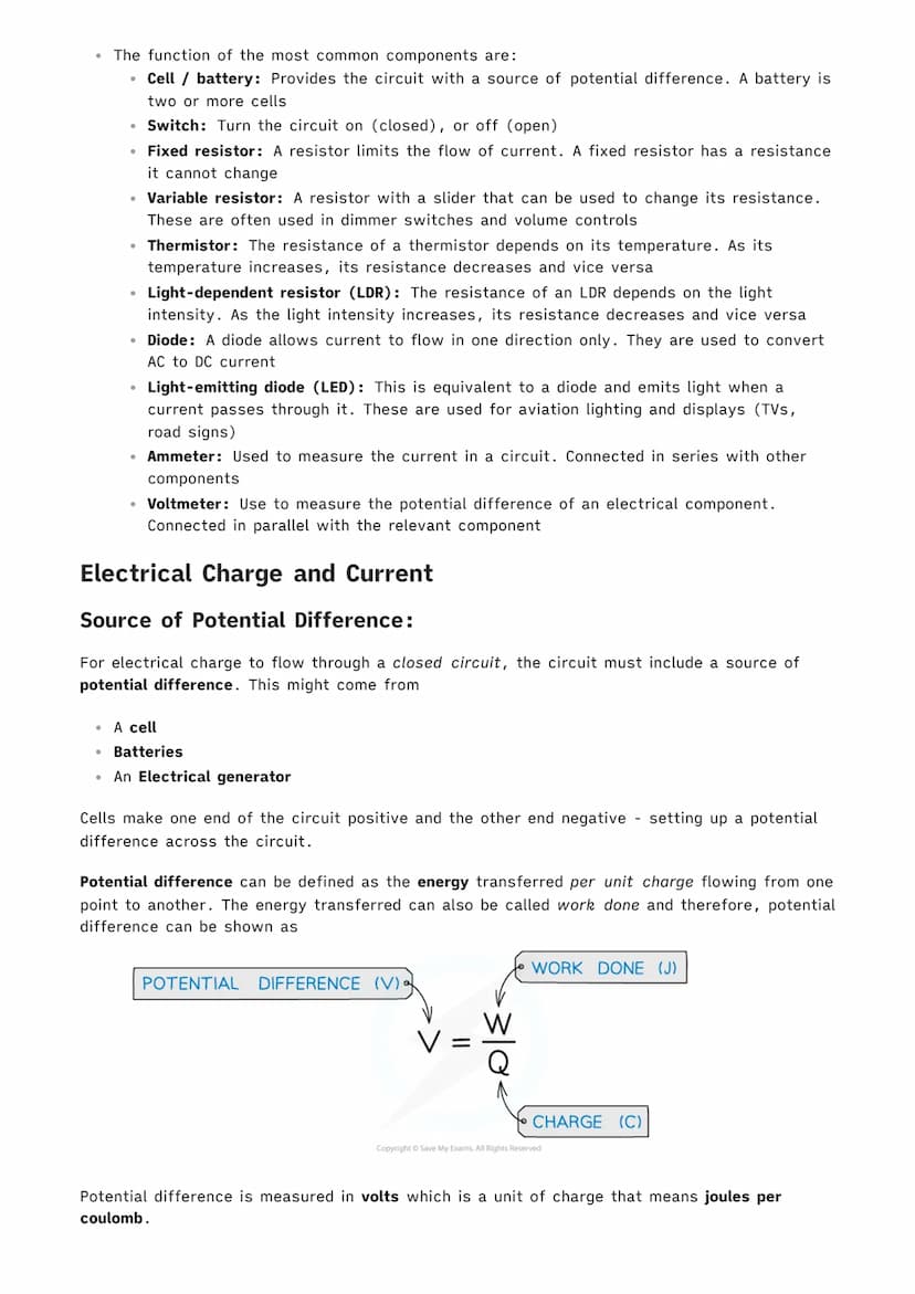 |
1.2.1 Current, Potential Difference and Resistance
Physics MOC
Standard Circuit Diagram Symbols
There are a number of standard symbols whi