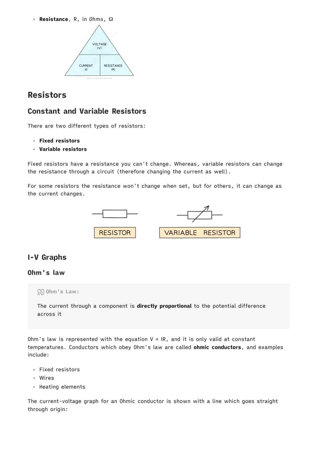 |
1.2.1 Current, Potential Difference and Resistance
Physics MOC
Standard Circuit Diagram Symbols
There are a number of standard symbols whi