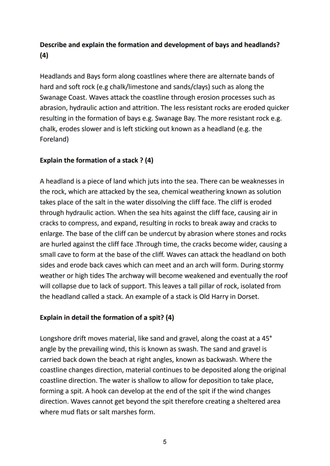 PHYSICAL ENVIRONMENT
● FORMATIONS (Pages 2-5)
Corrie
U-Shaped Valley
Hanging Valley
Contents - N5 Geography (2022/2023)
Bays And Headlands
S