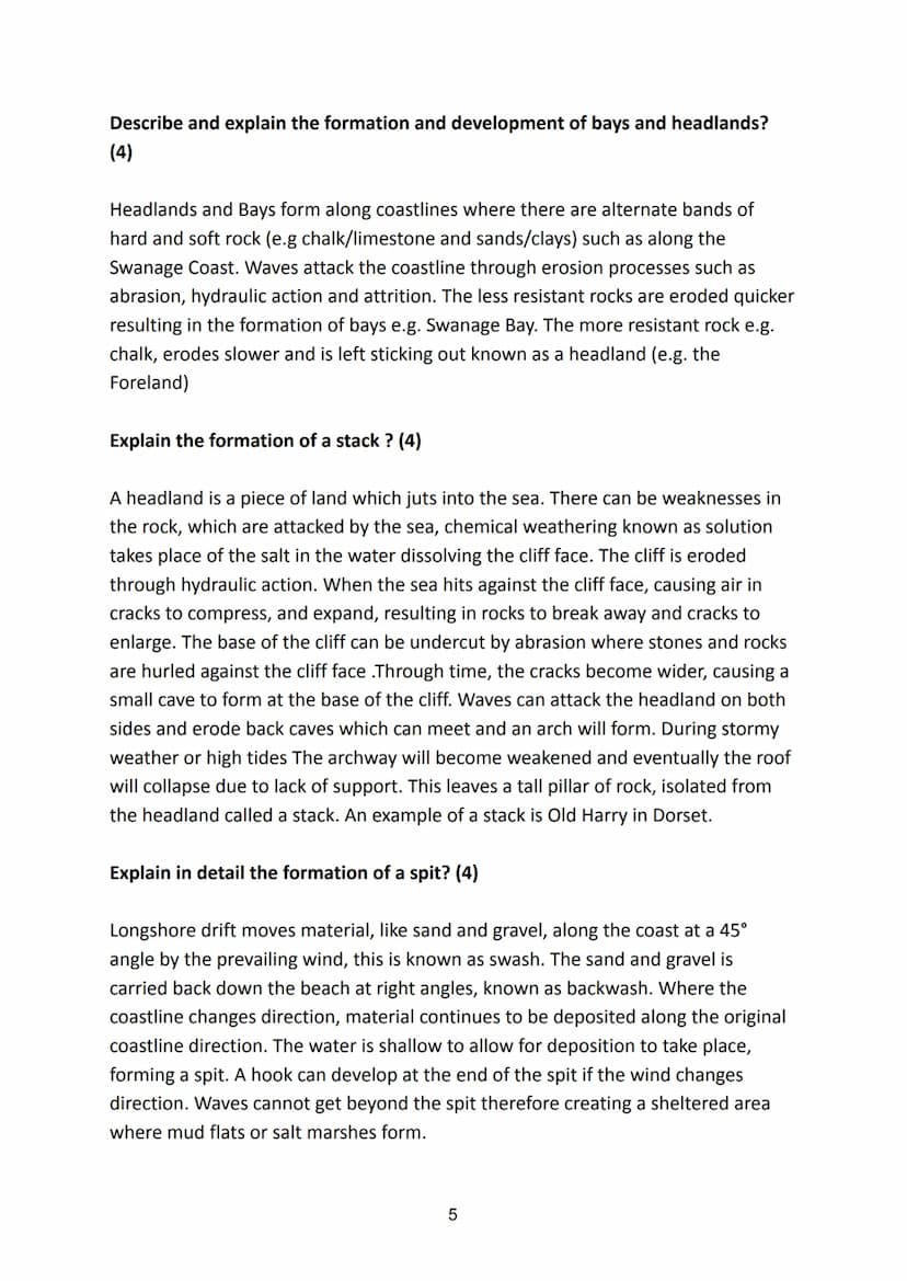 PHYSICAL ENVIRONMENT
● FORMATIONS (Pages 2-5)
Corrie
U-Shaped Valley
Hanging Valley
Contents - N5 Geography (2022/2023)
Bays And Headlands
S