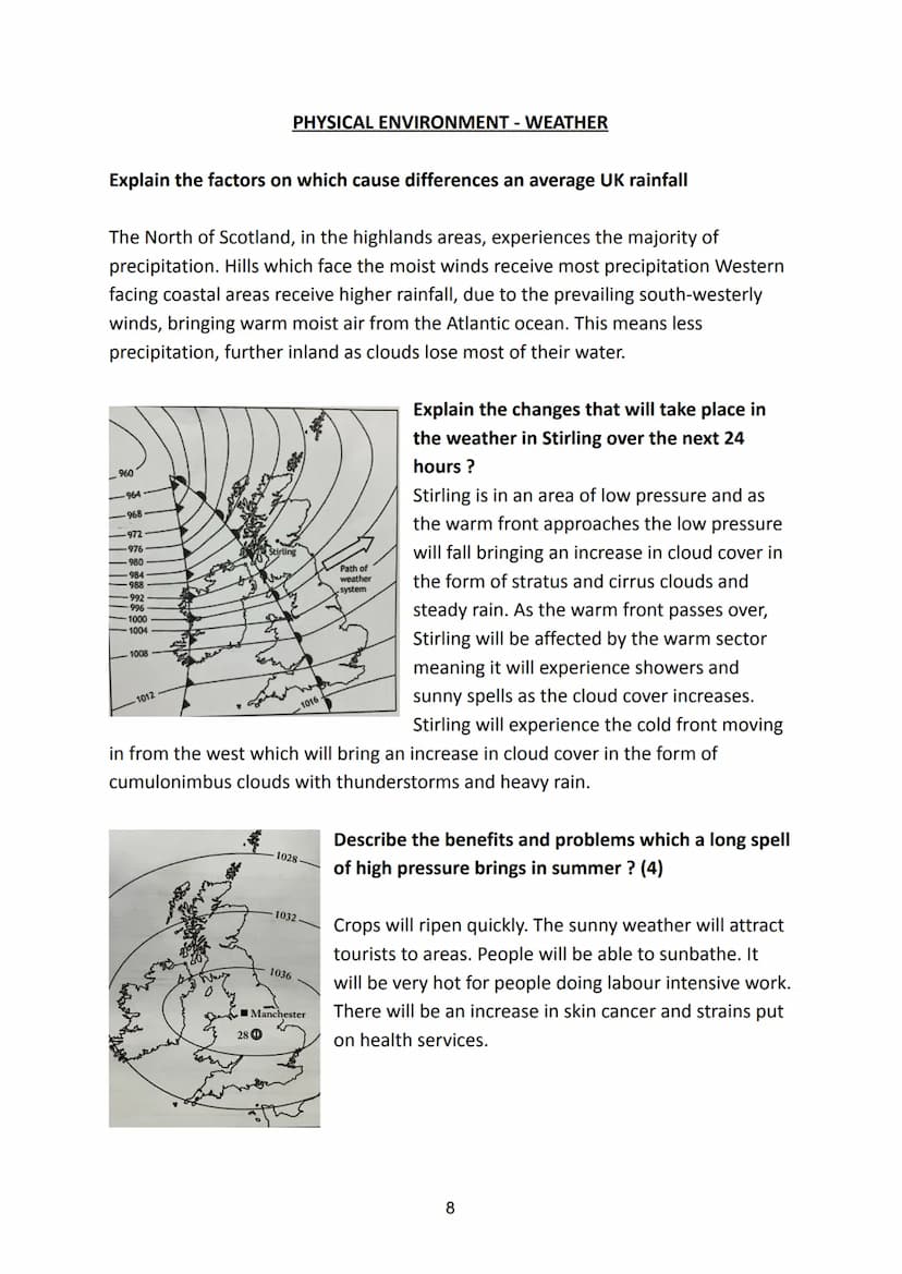 PHYSICAL ENVIRONMENT
● FORMATIONS (Pages 2-5)
Corrie
U-Shaped Valley
Hanging Valley
Contents - N5 Geography (2022/2023)
Bays And Headlands
S