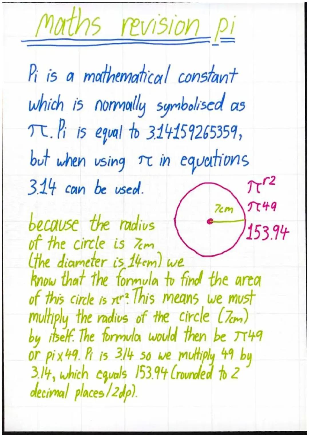 Year 8 Maths Revision: Pi, Algebra, Maths Terms