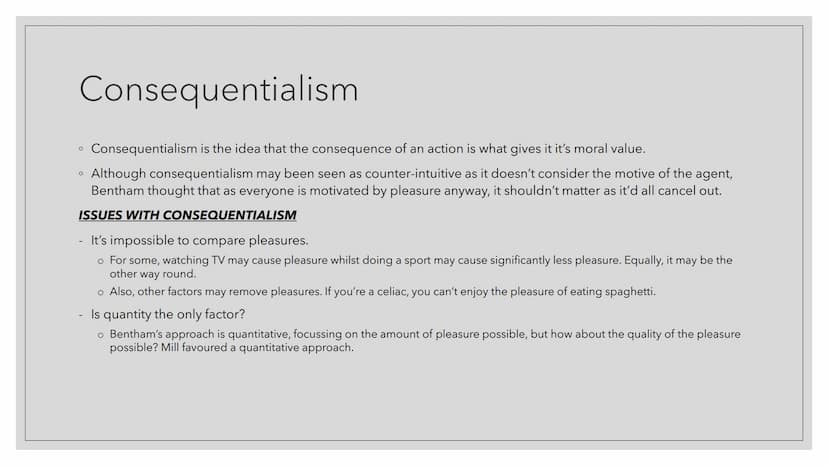 ವಿ
UTILITARIANISM
A CONSEQUENTIALIST APPROACH TO ETHICS
Revision Cards
Refifte Consequentialism
Consequentialism is the idea that the conseq