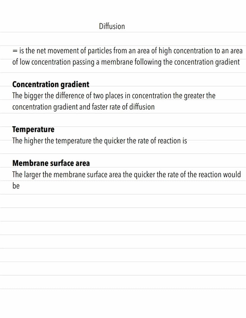 Osmosis
Definition:
Is the movement of water across a partially permeable membrane from a dilute to
a less concentrated solution
Water movem