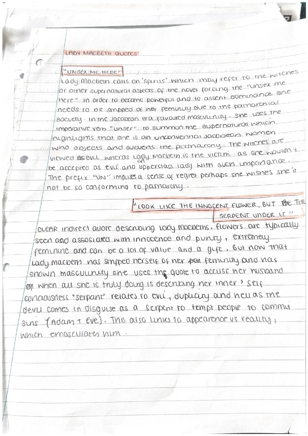 Lady Macbeth Quote Analysis