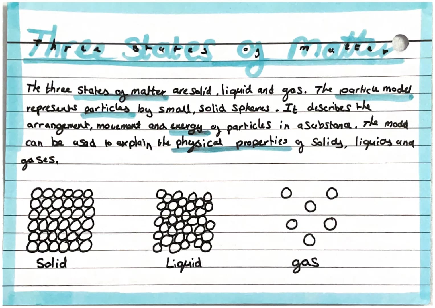 onding
Structure and
the properties
by Matter Three Shutes
The three states of matter are solid, liquid and gas. The particle model
represen