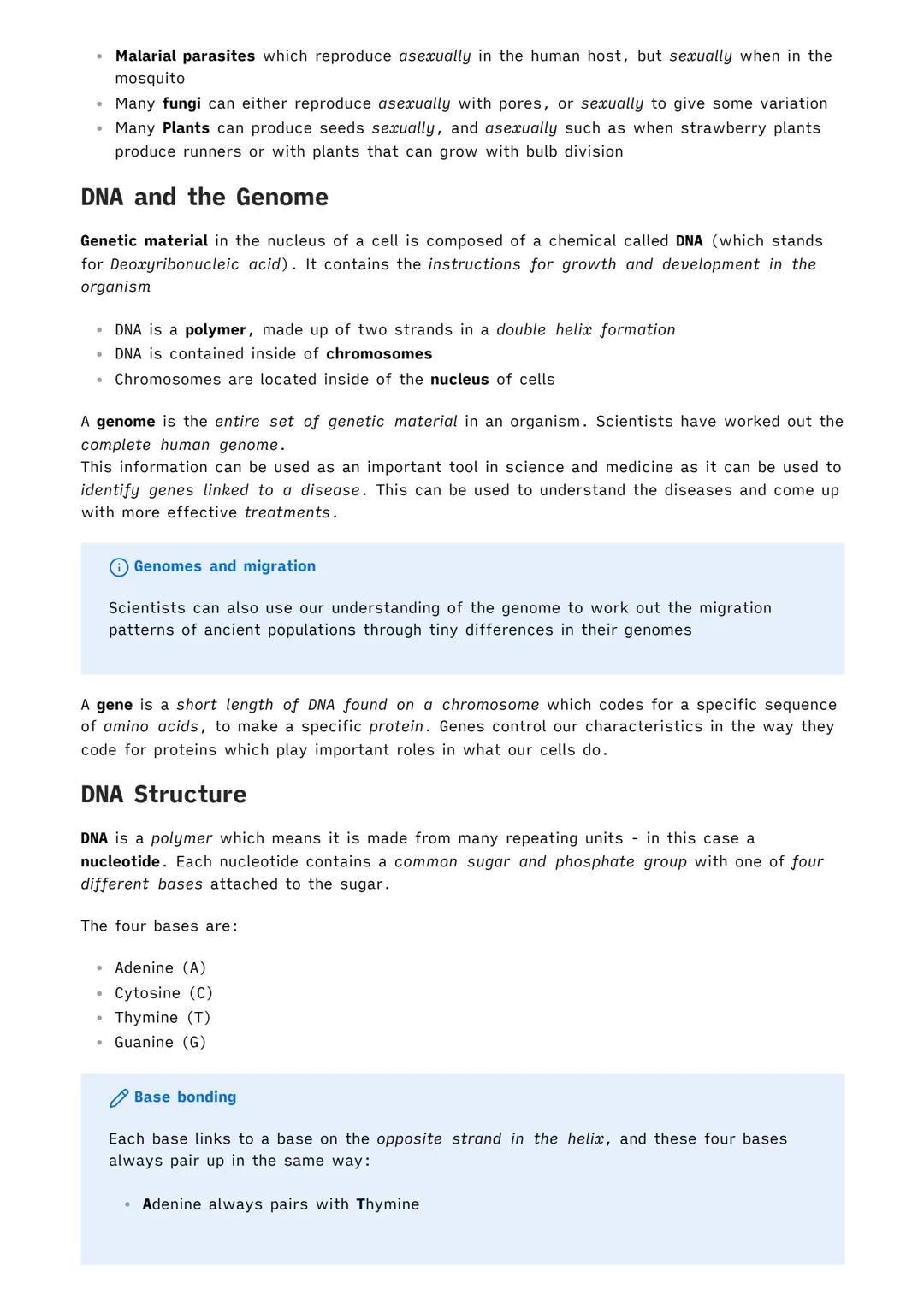 # 1.6.1 Reproduction

Biology MOC

## Sexual and Asexual Reproduction

Reproduction is important for all spices to thrive. There are two typ