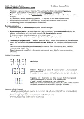 Know N5 Chemistry - UNIT 3 Summary Sheet thumbnail