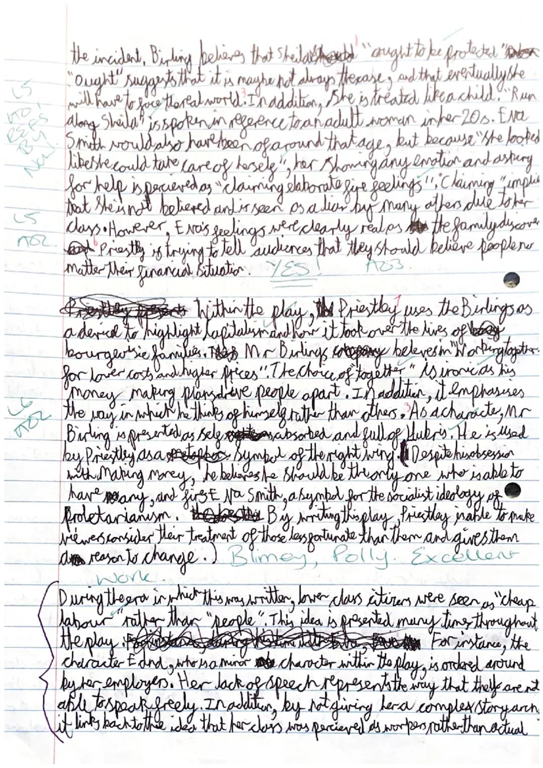 Ly
Throughout the play, Prestbyconstantly highlights the importance groeiad clays and in
ojurion of how we should and shouldn't treat eachal