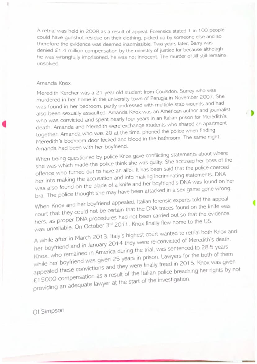 Unit 3 Criminology - Case Studies Research
Colin Stagg
Rachael Nickell was born on 23rd November 1969 and was a British woman who
was stabbe