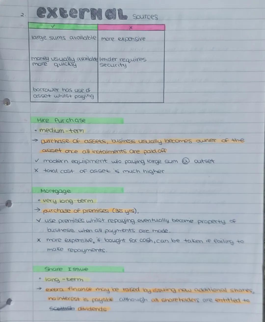 1
FINANCE
Unit 2: developing a business
sources OF FINANCE
Short-term → buy extra inventories, avail of special offers or help.
when trade i